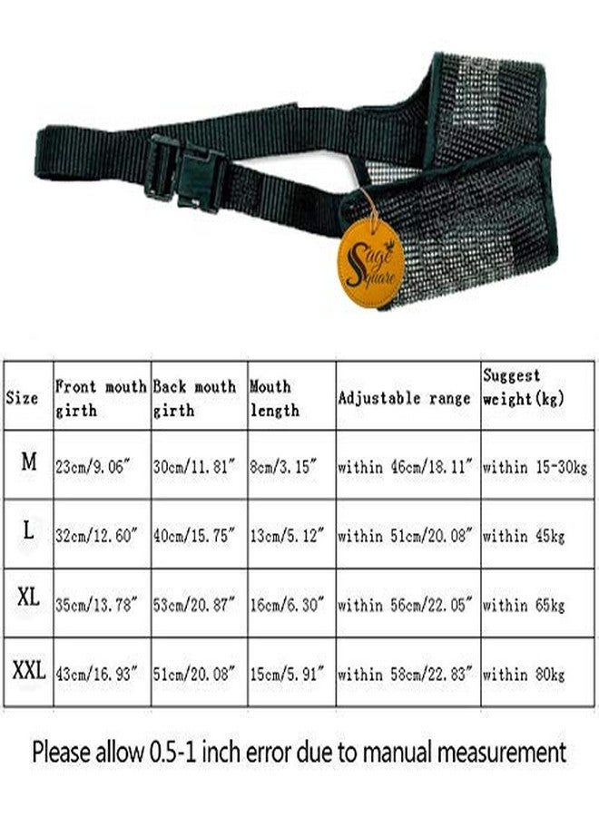 Sage Square Buckle Strap Strap Net Wire Muzzle Cum Mouth Cover Cum Basket Cage Cum Pet Safety Collar for Anti Biting Dog (Black) (Medium) - Image 5